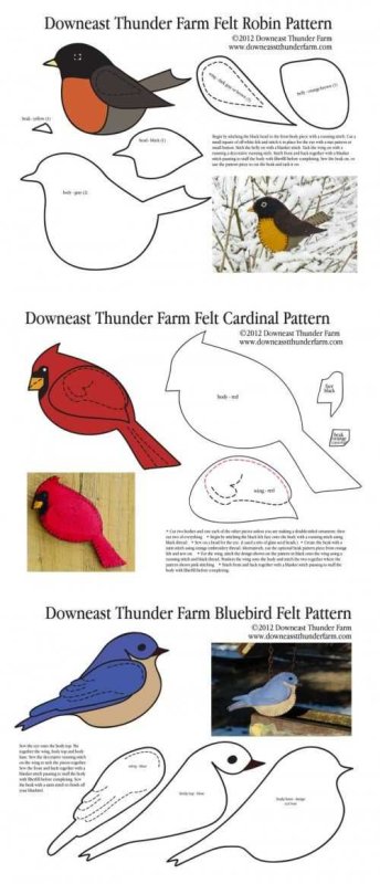 Птичка из фетра выкройка