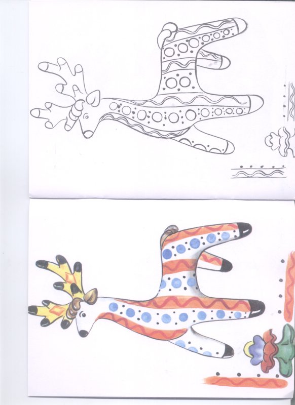 Филимоновская игрушка Олешек трафарет