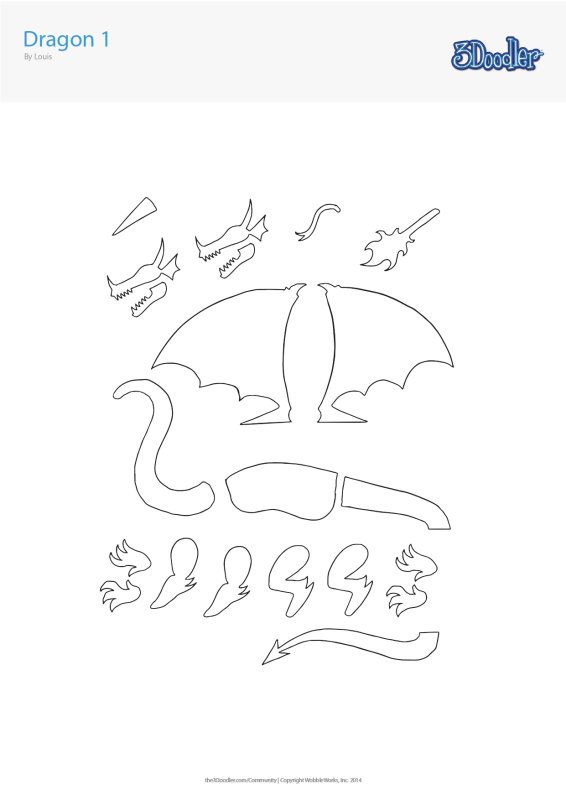 Трафареты для 3д ручки дракон
