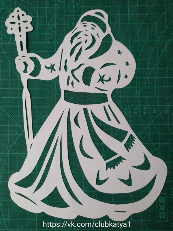 Трафарет Снегурочки на окно