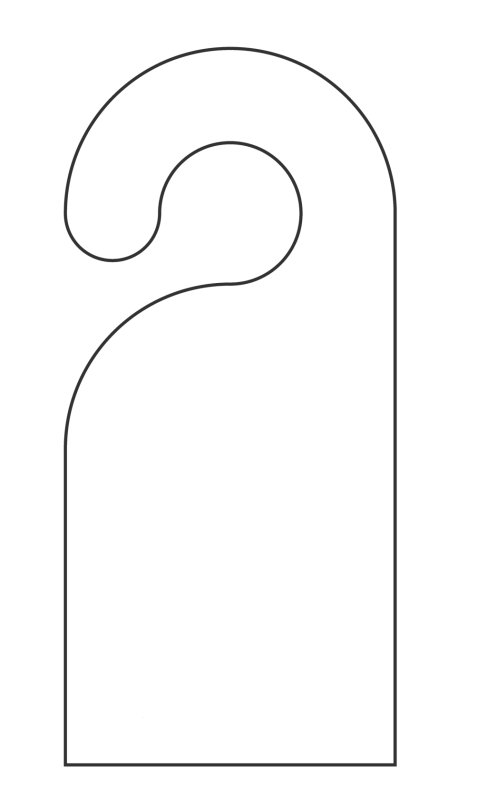 Макет дверной таблички на ручку