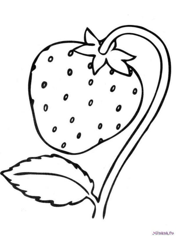 Клубника раскраска для малышей