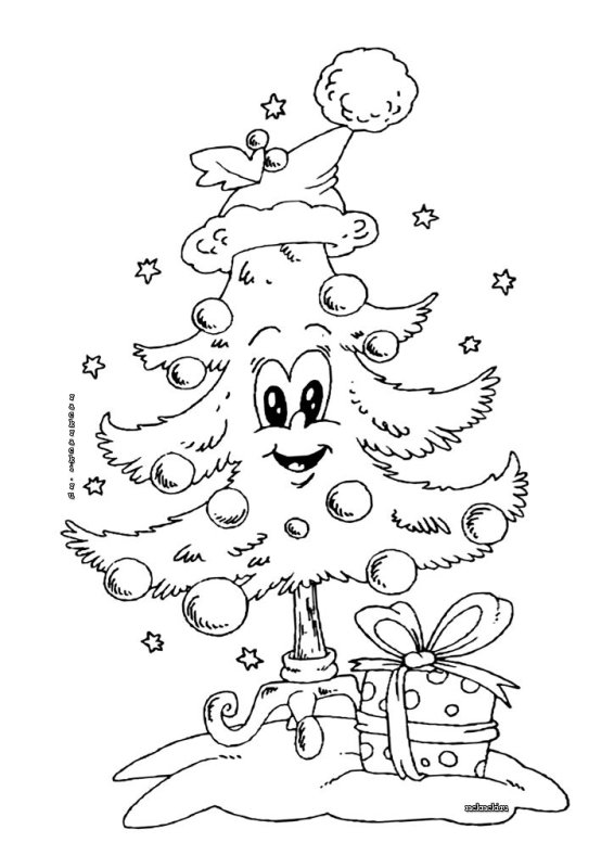 Раскраска новый год для детей