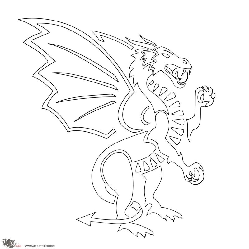 Трафарет дракона на окно