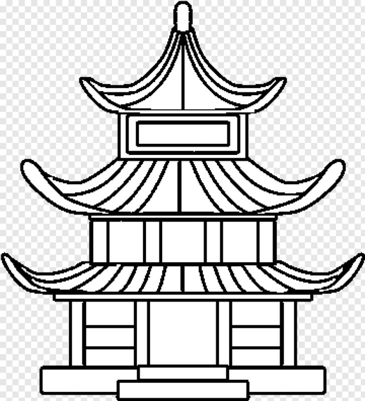 Раскраска китайский домик