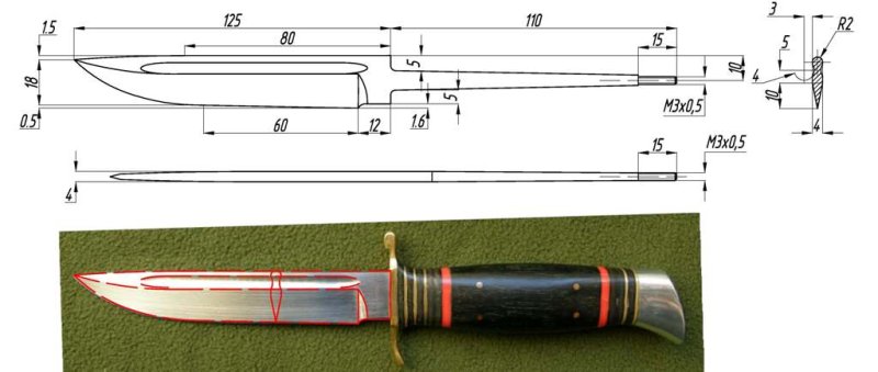 Размер лезвия финки НКВД