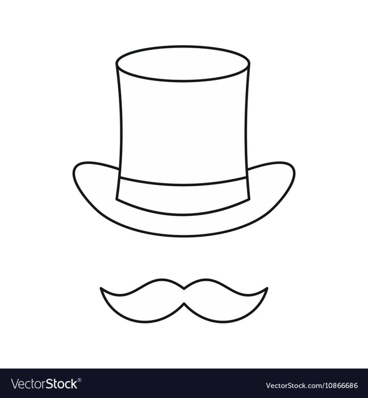 Шляпа цилиндр раскраска