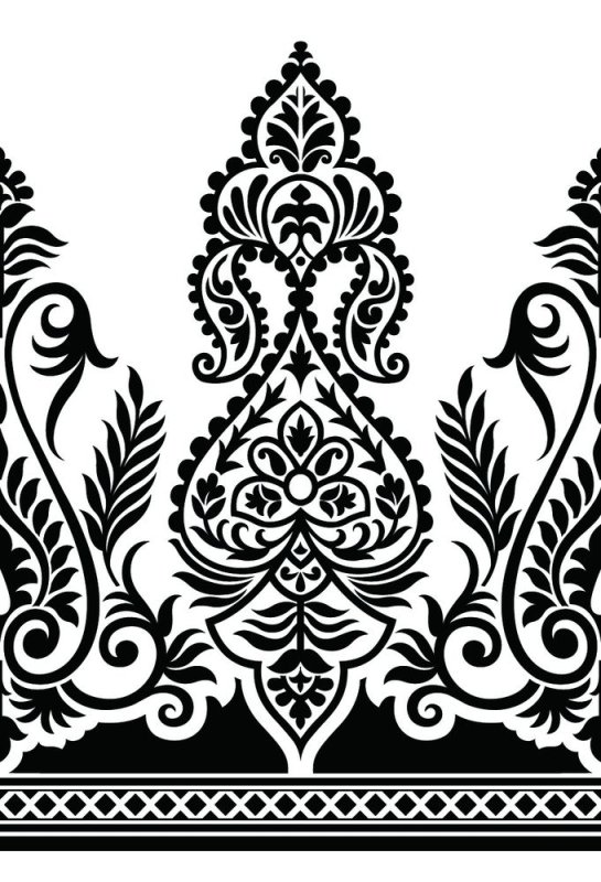 Индийский орнамент трафарет