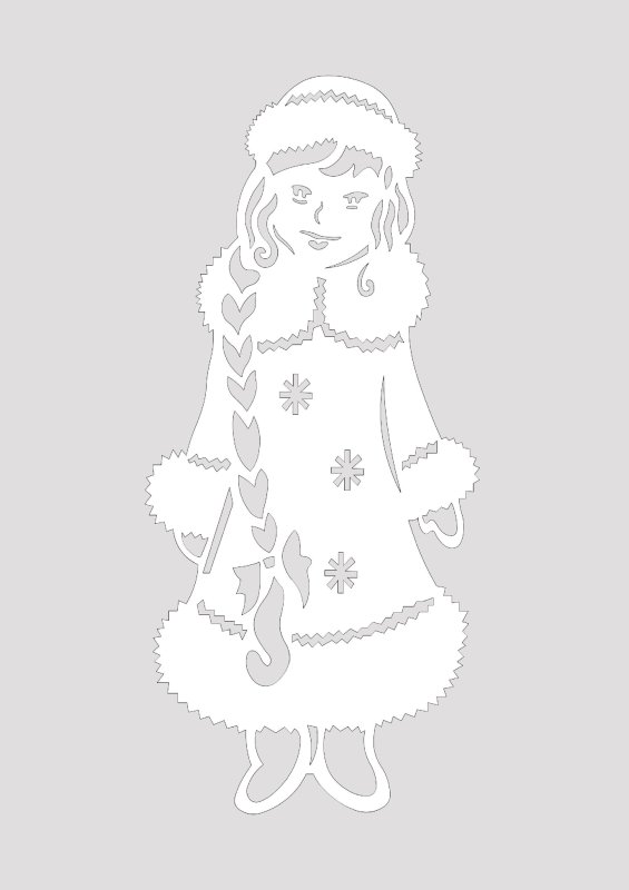 Вытанки на окна новый год Снегурочка