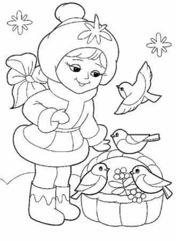 Снегурочка раскраска для детей
