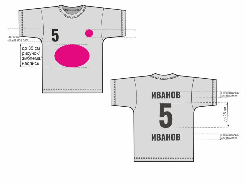 Размер эмблемы на футболке