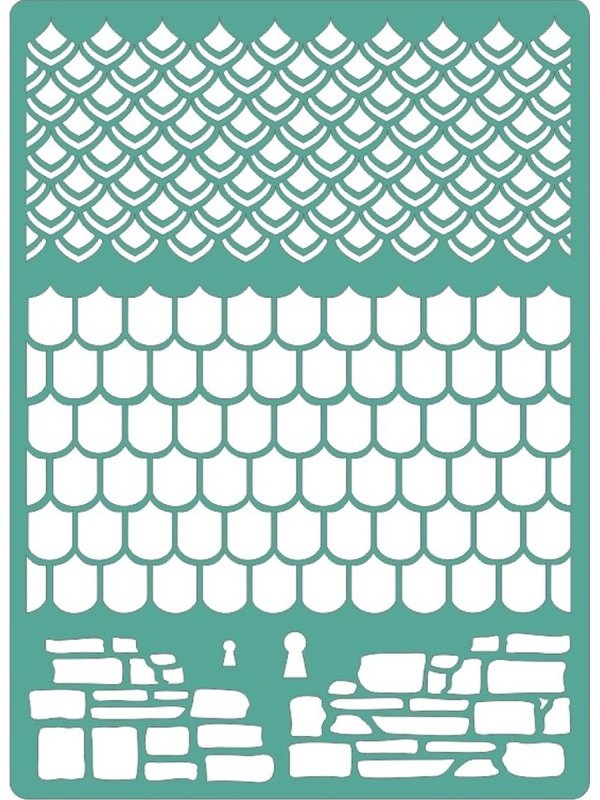 Трафарет черепицы для кукольного домика