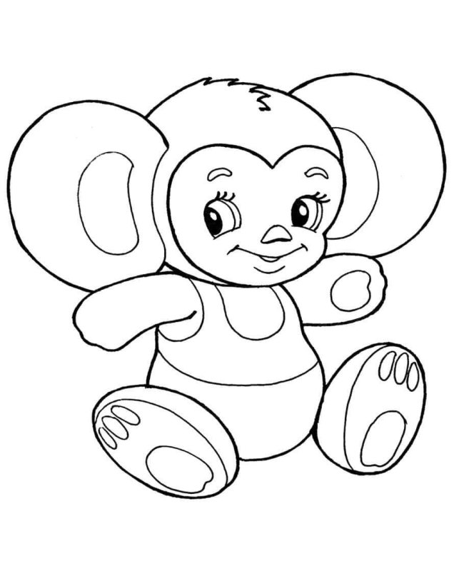 Раскраски для девочек Чебурашка