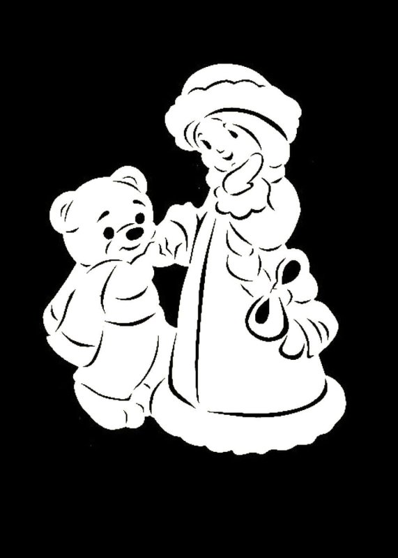 Новогодние трафареты Снегурочки