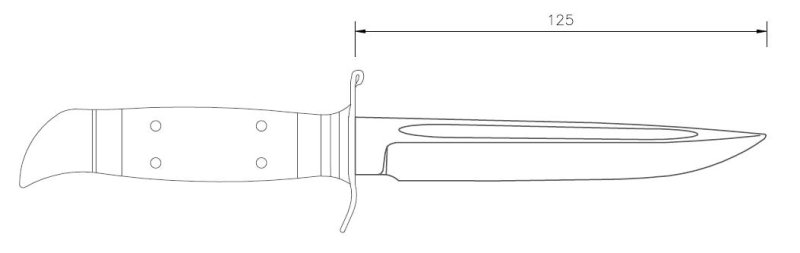 Чертеж ножа финка НКВД
