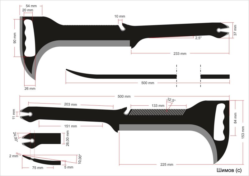 Нож кукри чертежи с размерами