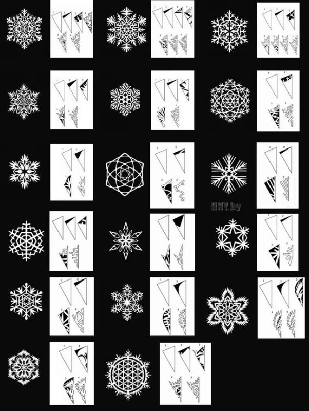 Схемы снежинок