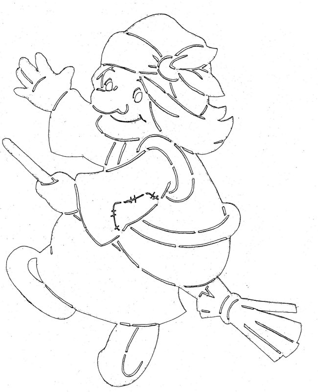 Новогодние персонажи трафареты на окна