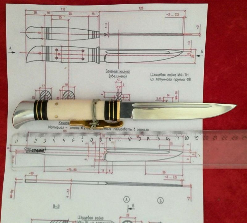 Финка НКВД оригинал чертеж