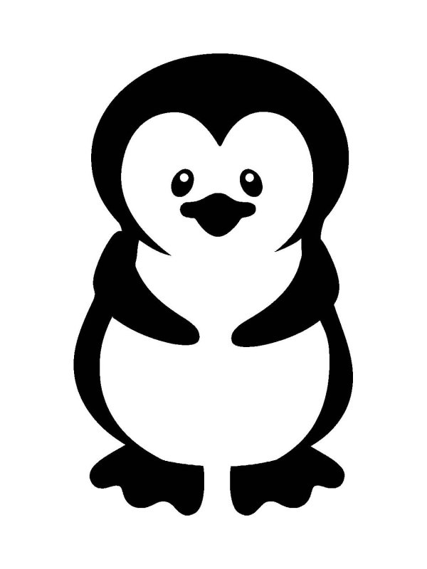 Пингвин трафарет