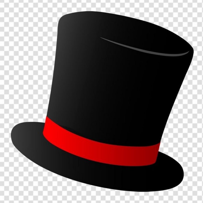 Снеговик в черной шляпе