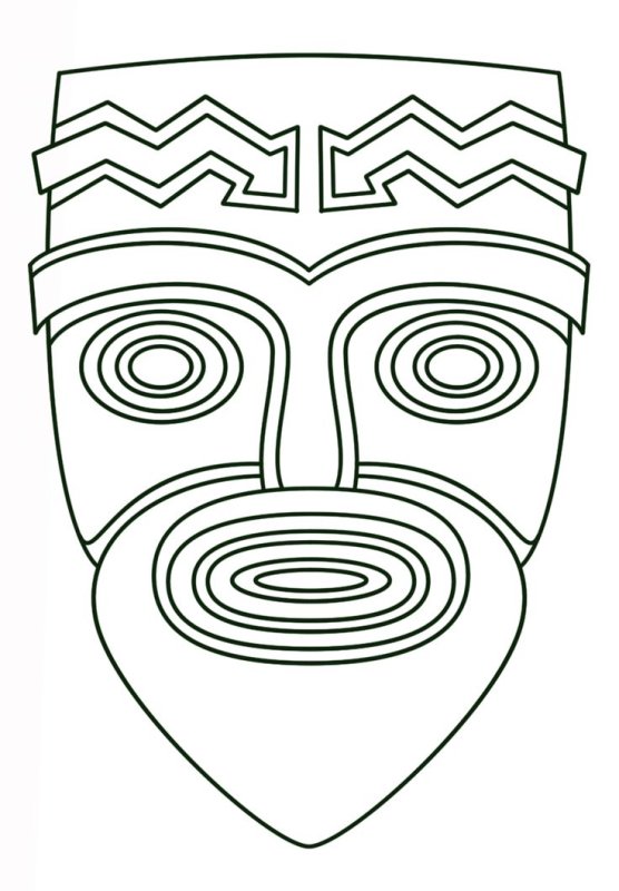 Африканские маски для раскрашивания