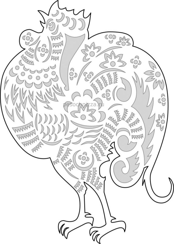 Трафарет петуха