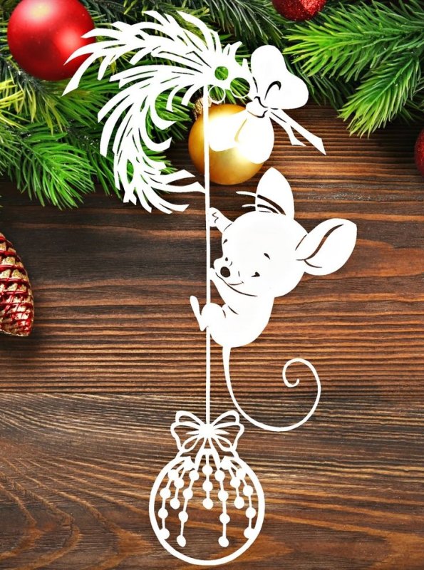 Новогодние игрушки на окна