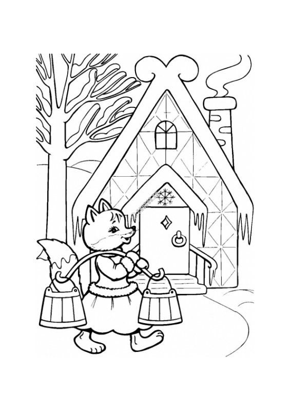 Раскраска. Заюшкина избушка