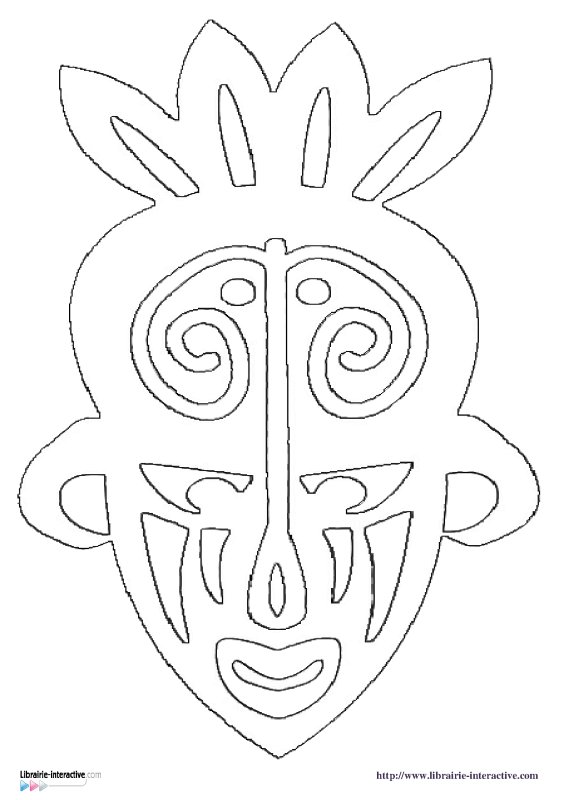Африканская маска трафарет