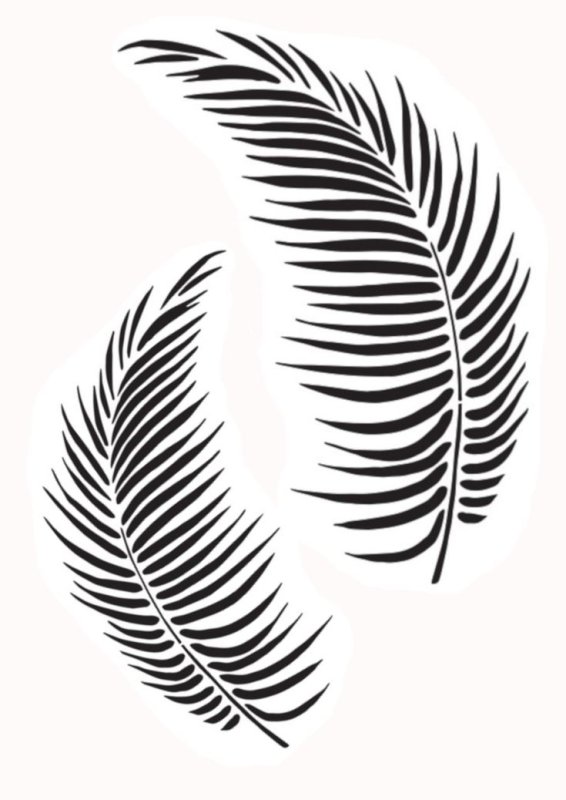Лист папоротника трафарет