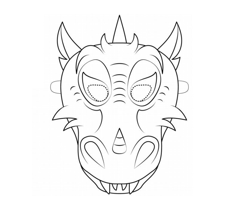 Маска раскраска для детей