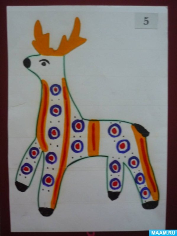 Олешек Дымковская игрушка рисование