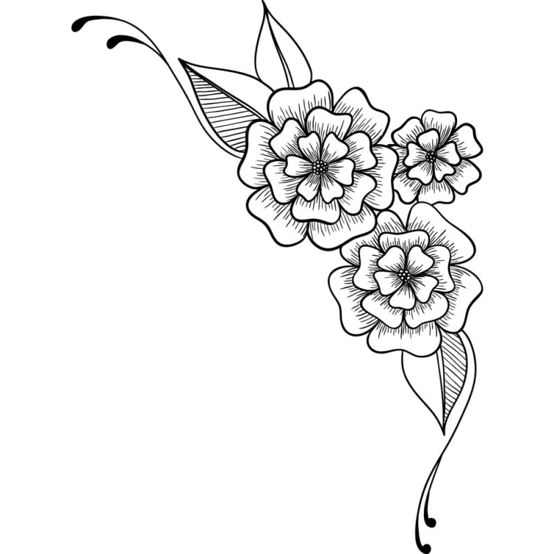 Угловой рисунок цветы