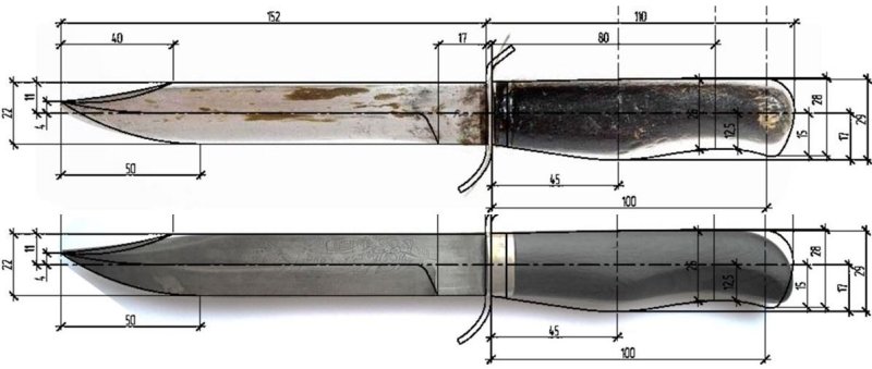 Нож разведчика НР 40 оригинал чертежи