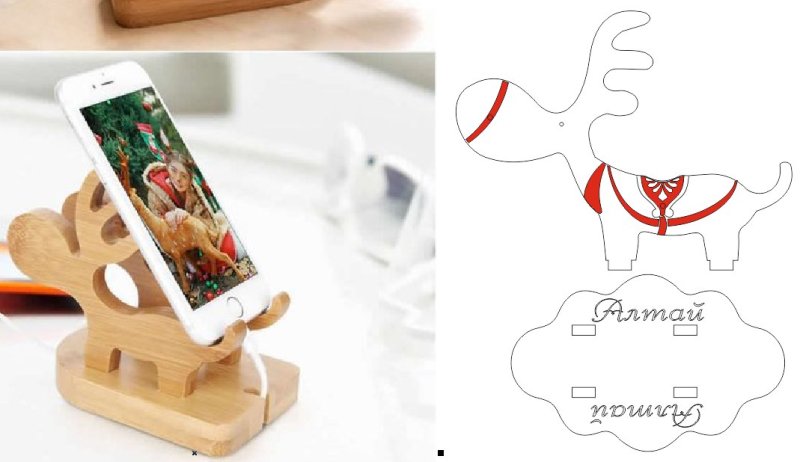 Подставка для телефона из дерева
