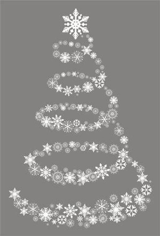 Елочка из снежинок на стене