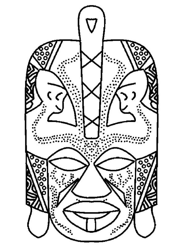 Африканские маски для раскрашивания