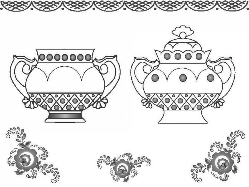 Роспись кувшинчиков Гжель рисование старшая группа