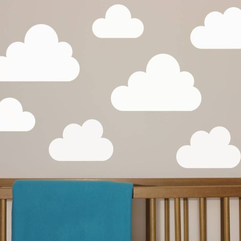 Прикрепить облака на стену