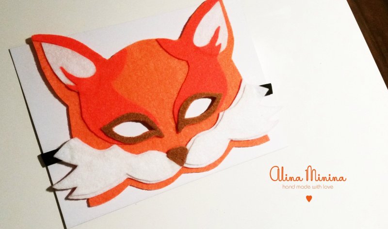 Маска лисы из фетра выкройка