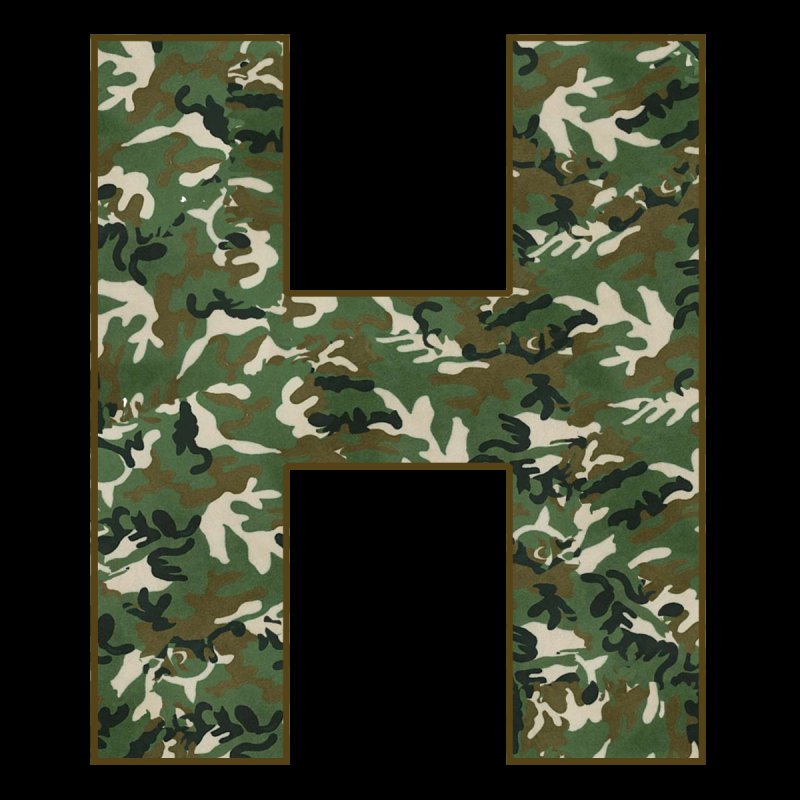 Буквы в камуфляжном стиле