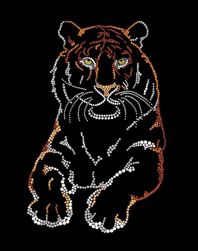 Точечная роспись тигр