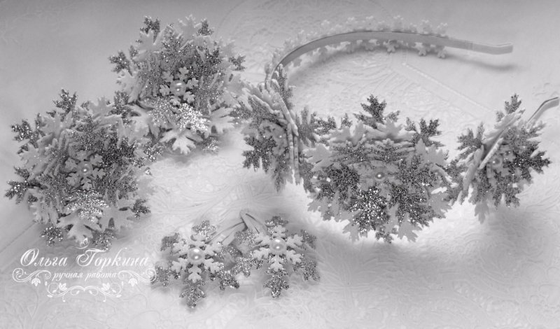 Ободок Снежинка из фоамирана