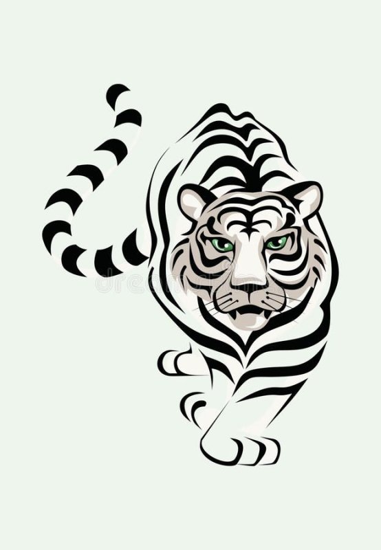 Трафарет тигра для тату