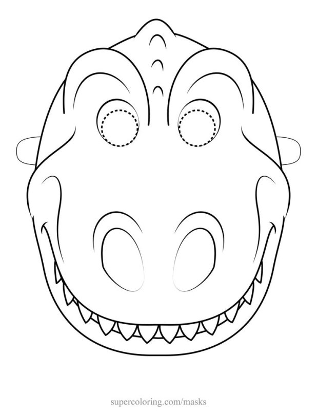 Маска динозавра из бумаги