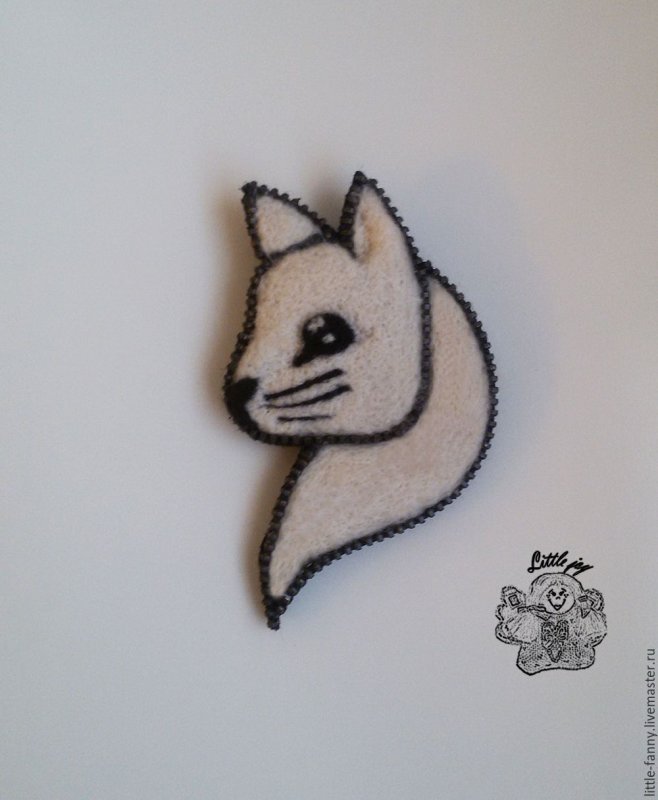 Эскиз для броши кошка