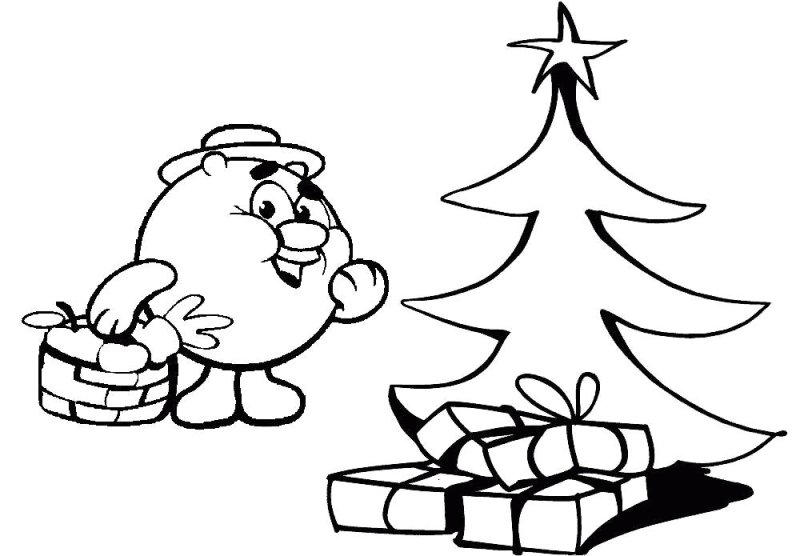 Новогодние Смешарики на окна