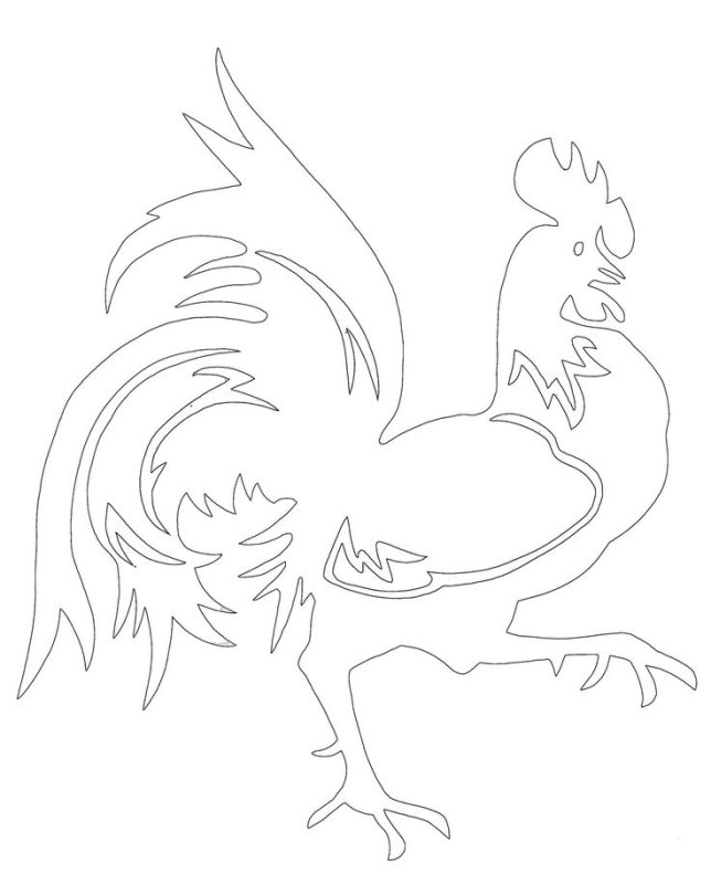 Вытынанка петушок