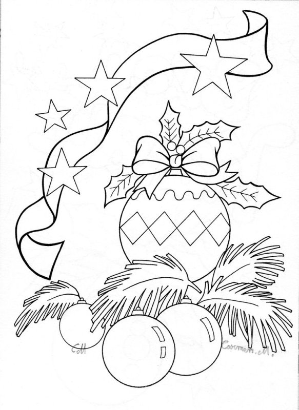 Новогодний натюрморт раскраска